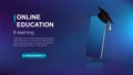 Online education modern web banner template